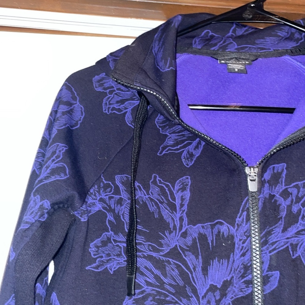 Athleta Purple/Black Jacket w/Hoodie- Small - Picture 3 of 6